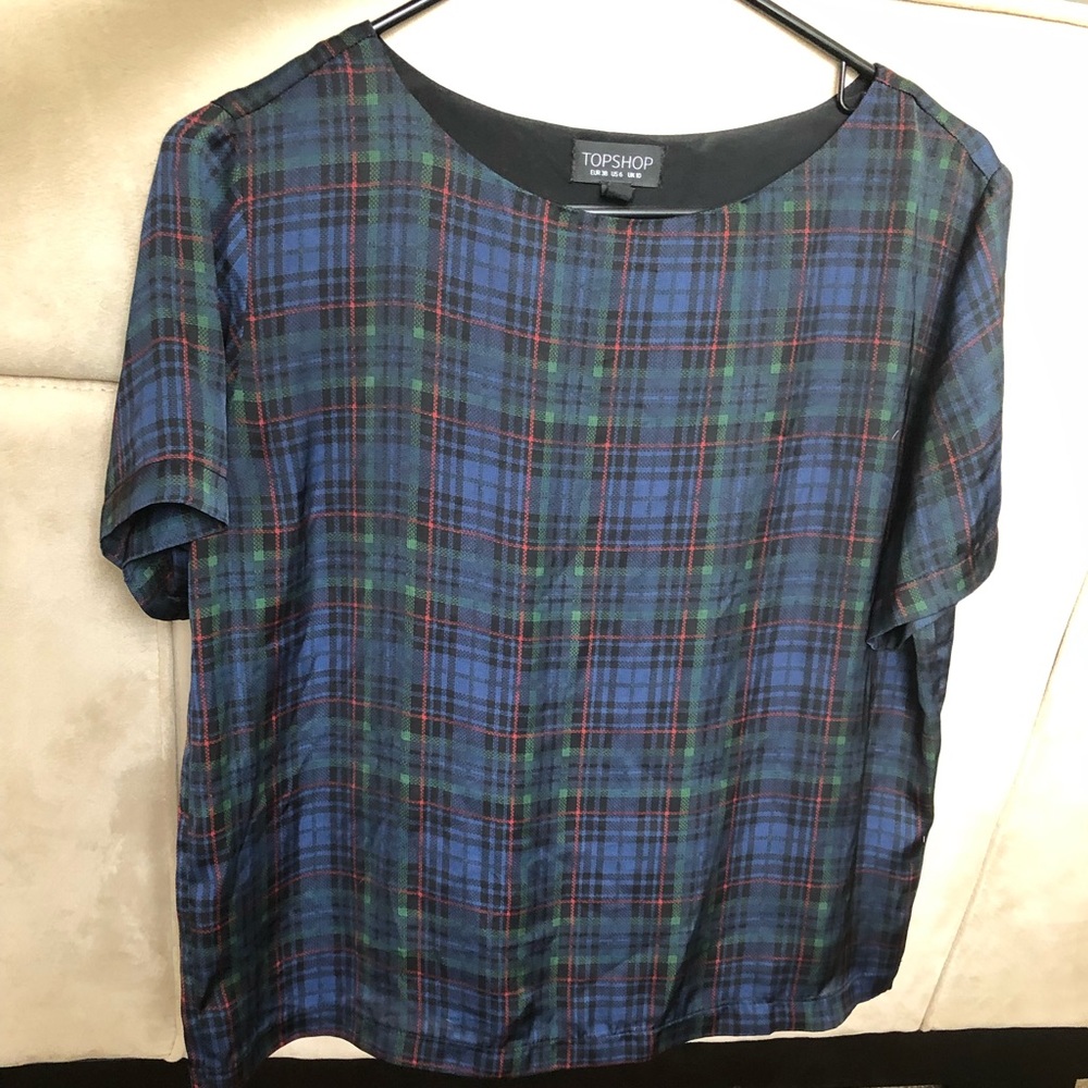 Top shop plaid top